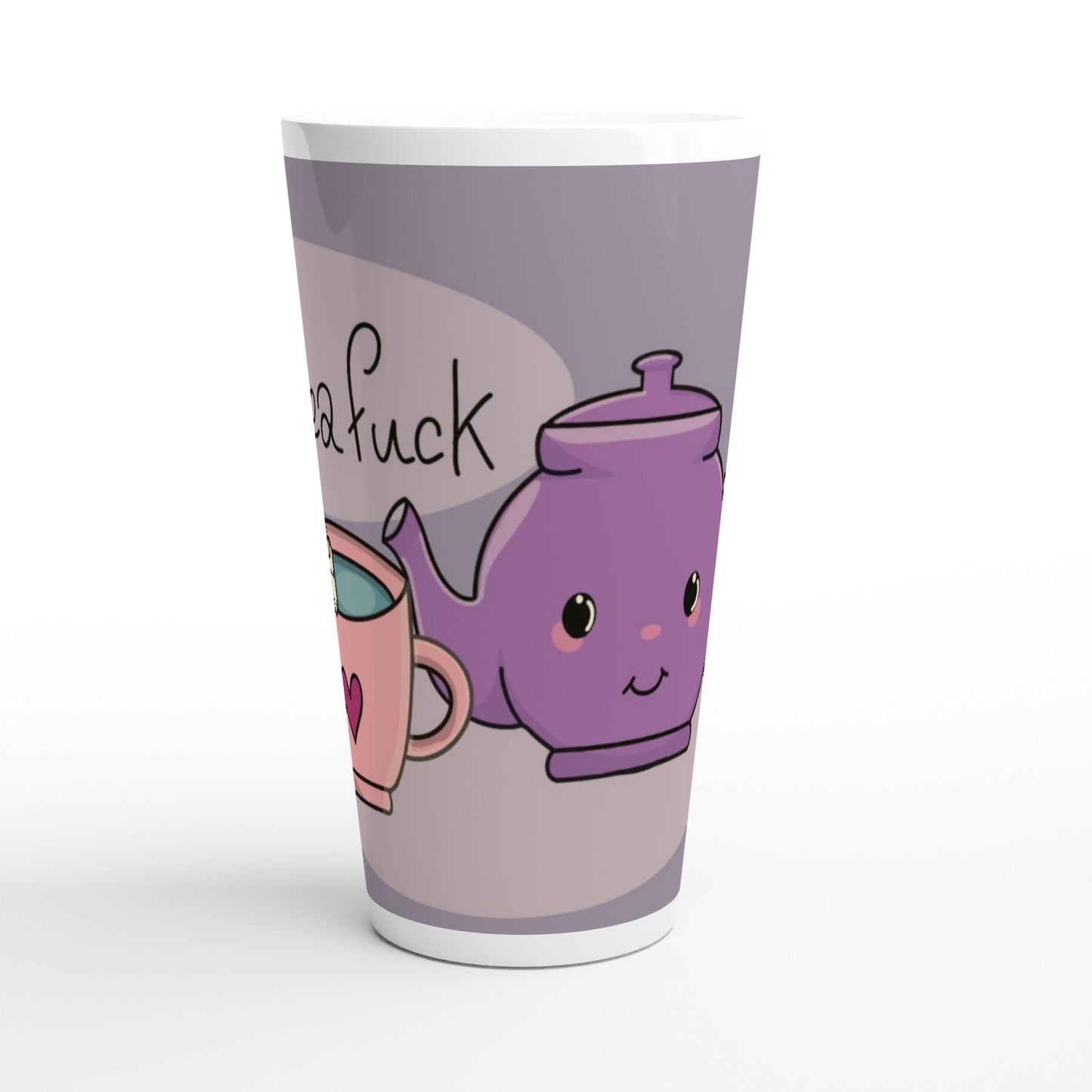 Fucki - tea fuck White Latte 17oz Ceramic Mug - Art by immyt