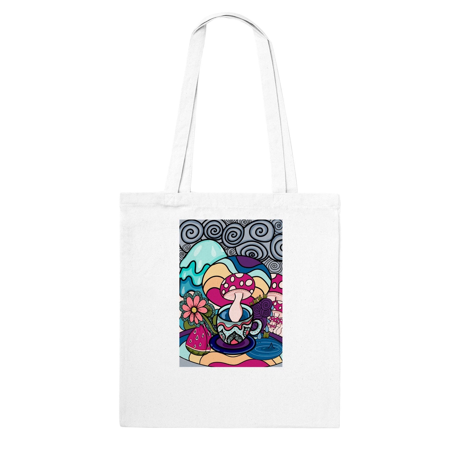 Mushroom in a teacup Tote Bag - Art by immyt