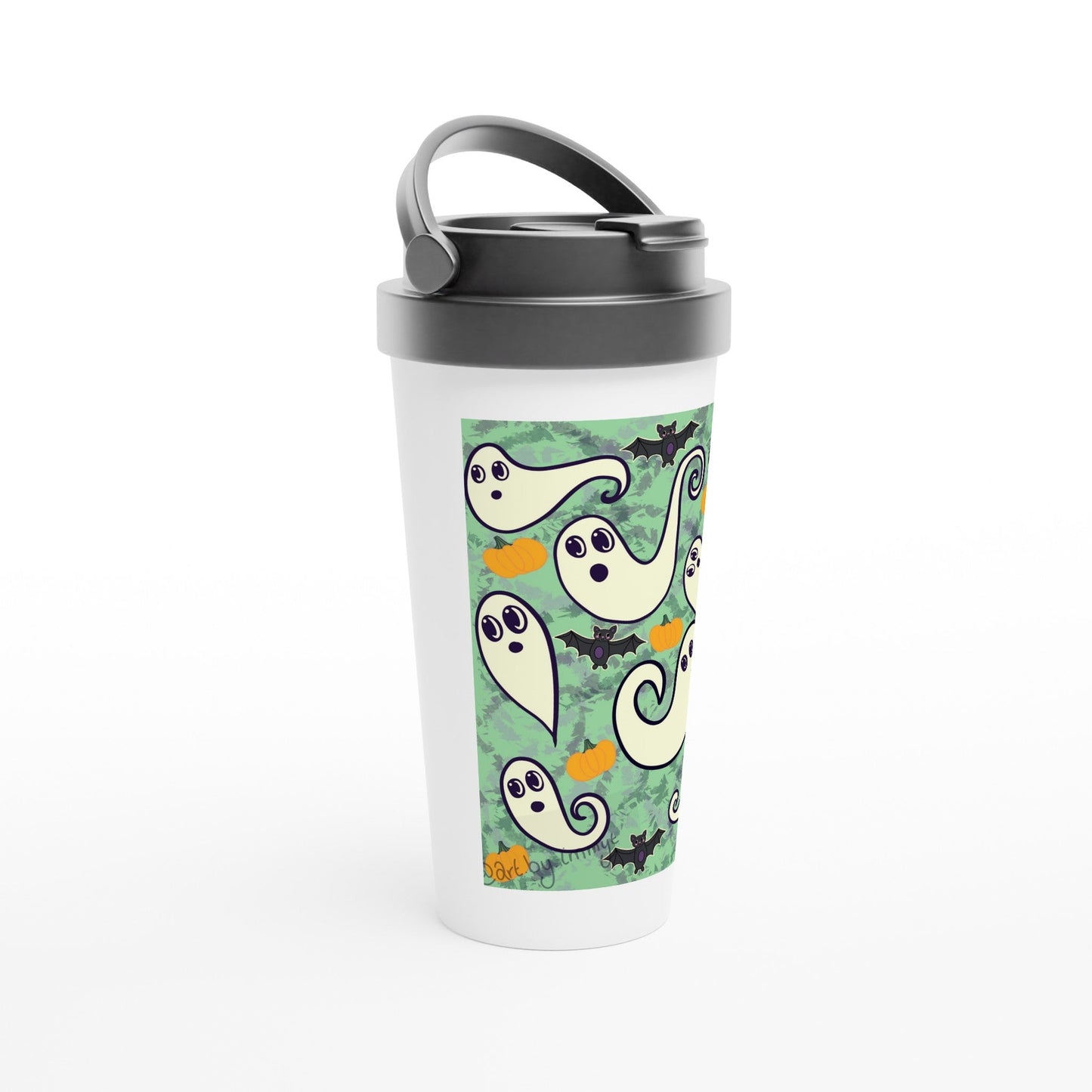 Oh shit it’s a human White 15oz Stainless Steel Travel Mug - Art by immyt