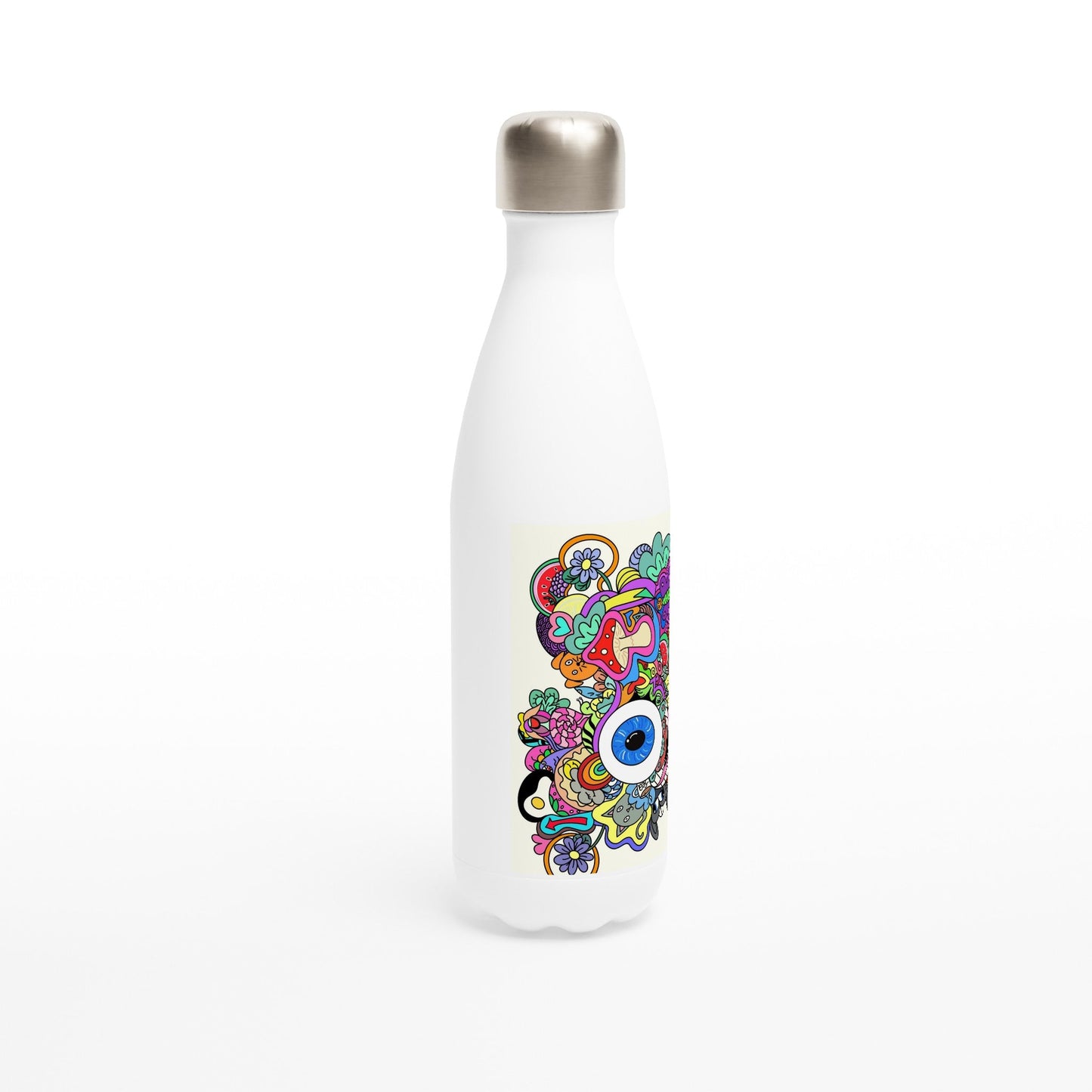 Psychedelic mushroom and eye 17oz Stainless Steel Water Bottle - Art by immyt