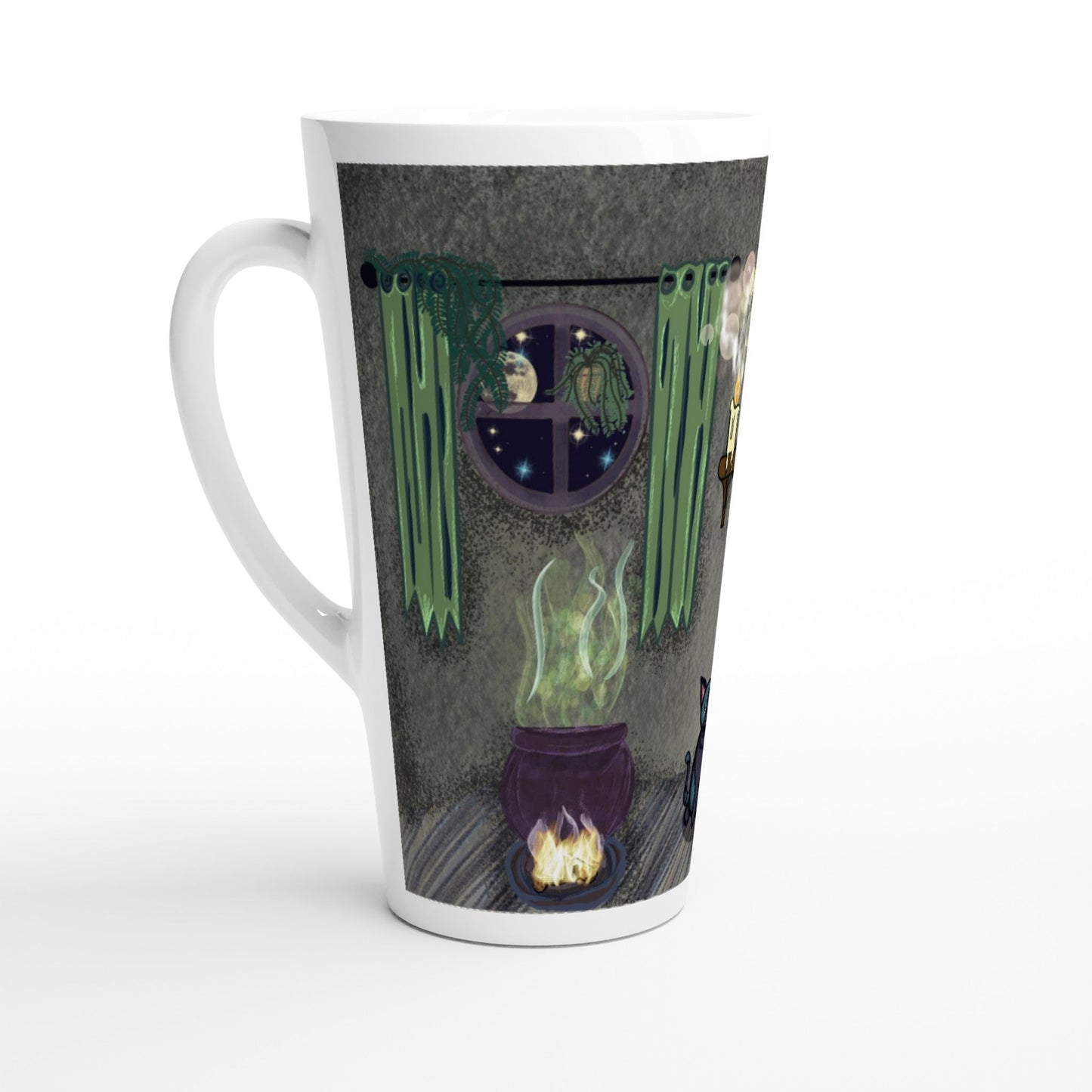 The witches room - White Latte 17oz Ceramic Mug - Art by immyt