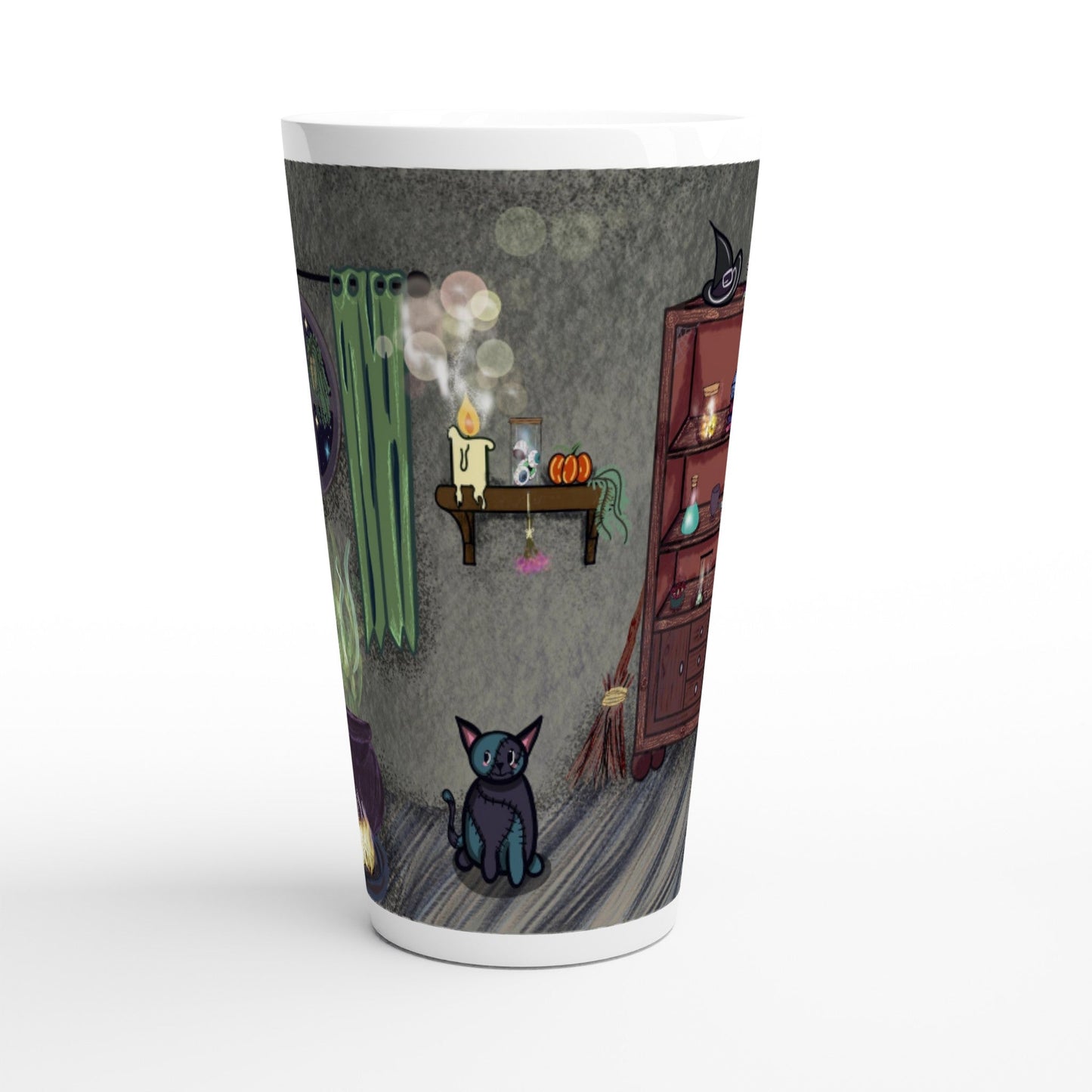 The witches room - White Latte 17oz Ceramic Mug - Art by immyt