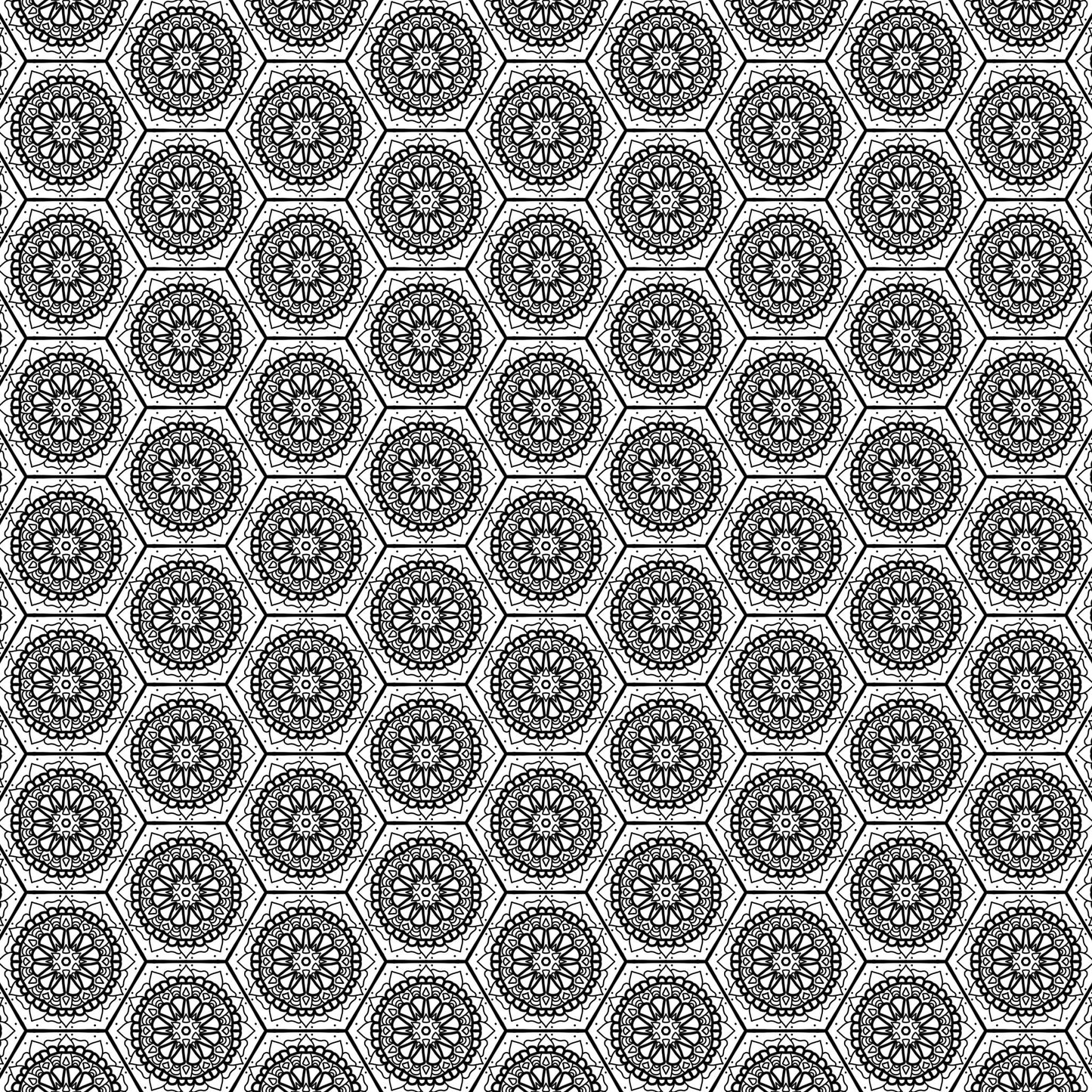colouring page flowers in tiles - Art by immyt