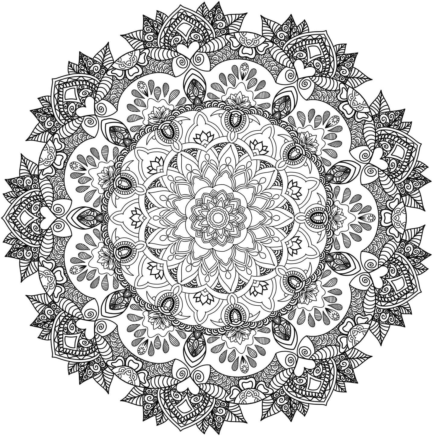 colouring page lotus and hearts - Art by immyt