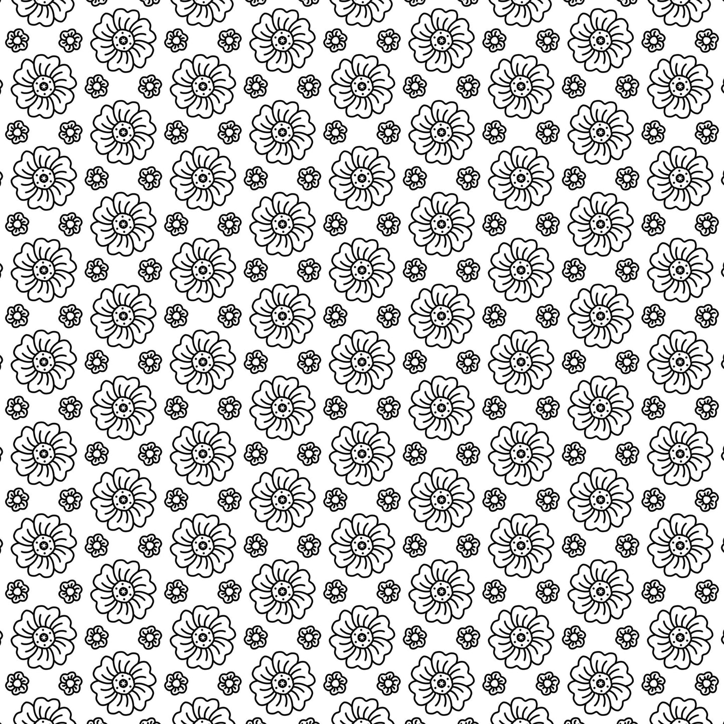 Mini flowers colouring page - Art by immyt