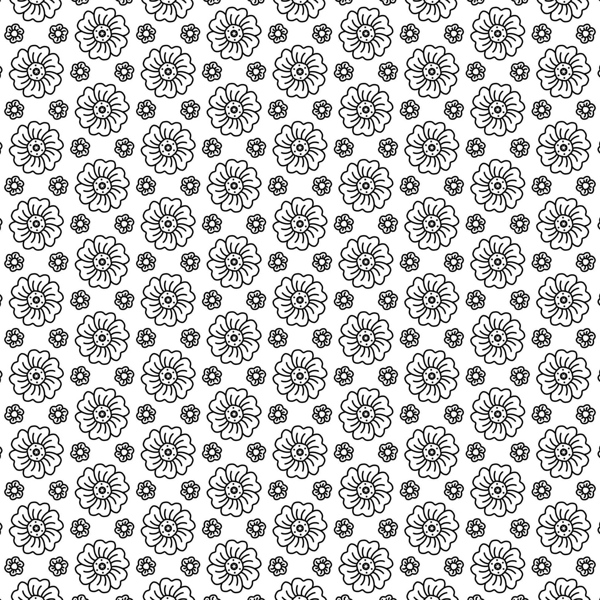 Mini flowers colouring page - Art by immyt